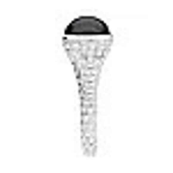 ARIVA Sterling Silver Mother of Pearl & Onyx Cuff Ring Sz 5 - Picture 3 of 8